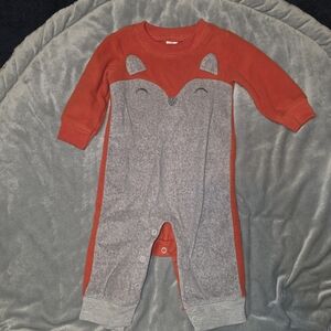 Carter's Orange & Gray Fox One-Piece Bodysuit